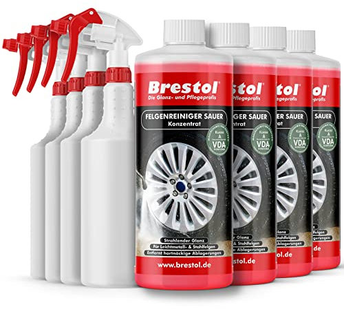 Pulitore Cerchioni Sauer Set3 (4 X 1000 ML CONCENTRATO + 4 X Testa di spruzzo Professionale + 4 X Vuoto 750 ML Bottiglia) (7422) – per Cerchioni