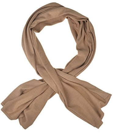 XXL Damen Schal/Strickschal/Wollschal/Winterschal/Strickstola/Stola/Schultertuch aus 100% extrafeiner Merino-Wolle kamelbraun/Made in Germany