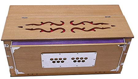 Harmonium 3,5 Oktave 9 Stopper-Koppler, 7 Falten, 42 Tasten, naturfarben, mit Tasche / Indian Harmonium/ Professional Harmonium/ Handmade Harmonium