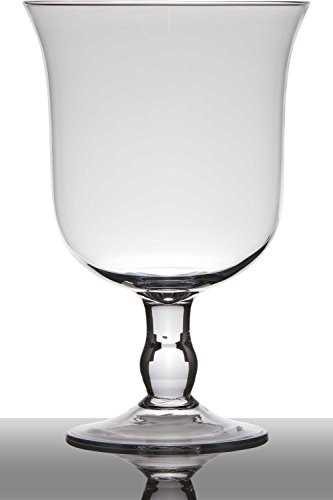 INNA-Glas Glasvase Glas Noelle auf Standfuß, klar, 24cm, Ø 15,5cm | Trichter - rund - Blumenvase - Deko Vase