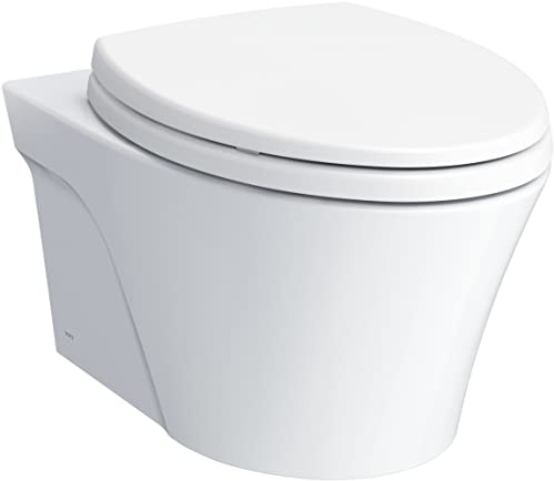 Toto TCT426CFG01 AP Wall Mounted Elongated Chair Height Toilet Bowl Only with Skirted Design and CeFiONtect - Less Seat