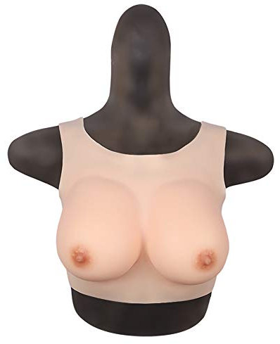 FSYH Silikon Brustplatten - Fake Breast Form Enhancers Runder Kragen füR Crossdresser Transgender Mastektomie Cosplay Bra,Haut,Cup C