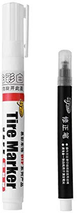 Asudaro Stylo à pneus pour Voiture, Stylos Marqueurs de Peinture de Pneus Marqueur permanent blanc, Marqueur de peinture pour vélo, moto, pneu de voiture pour métal, verre, papier, carton, bois