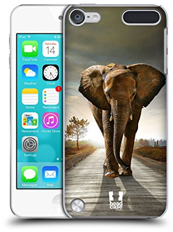 Head Case Designs Éléphant Marchant sur La Route Faune Coque Dure pour l'arrière Compatible avec Apple iPod Touch 5G 5th Gen
