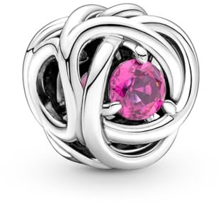 Pandora Moments Charm Cercle Éternité en argent sterling avec cristal rose