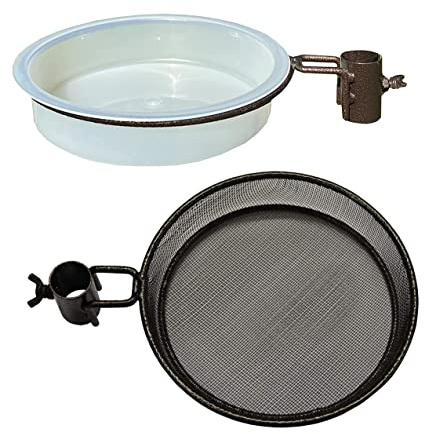 Selections Water Dish, Mesh Seed Dish & Bracket Set for Metal Bird Feeding Stations