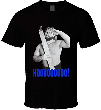 JIAJING Hacksaw Jim Duggan Retro Wrestling Legend T Shirt Black