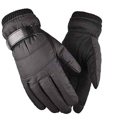 SOLO ACTFIT Guanti Invernali Termici, Guanti Ciclismo Guanti Bici MTB Antivento, Guanti da Sci Impermeabili, Antiscivolo, Touchscreen Guanti per Corsa, Arrampicata, Snowboard Unisex (Nero)