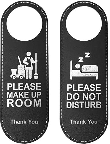 STOBOK Doppelseitiges Türschild Aus Pu Mit Buchstabenmuster Hotelservice Schild Bitte Nicht Stören Reinigungstürschild Für Lounge Und Zimmerorganisation Sichtschutz Türschilder