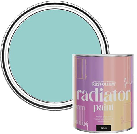 Rust-Oleum Blue Heat Resistant Radiator Paint in Gloss Finish - Teal 750ml