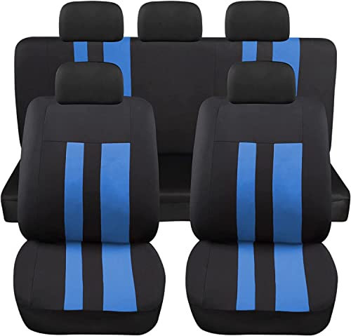 Susy Shop Housses de siège Auto Modèle Universel Pour Voitures Utilitaires Moyennes Petit Modèle LS07 Couleur Bleu Kit Avant et Arrière Ne convient pas aux SUV