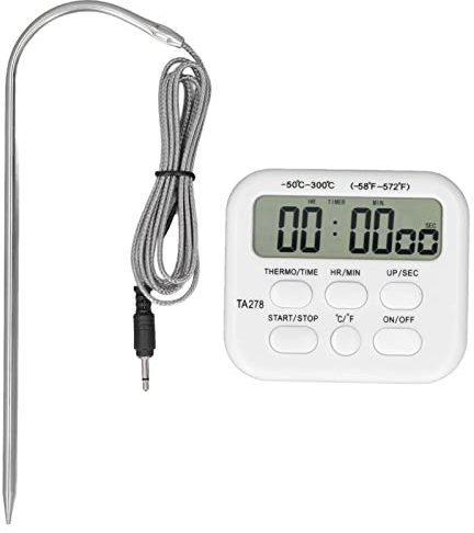 Glomora Termometro Digitale Per Carne, Forno Wireless da Cucina BBQ Grill Timer con Sonda in Acciaio Inossidabile