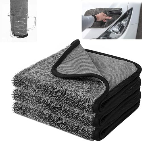 Fadaing Shiny-Bath Trockentuch, Shiny Wipes Tücher, Shiny Bath XXL Drying Towel, Mikrofasertuch mit gedrehtem Flor, Autotrockentücher Extra groß Super saugfähig (3pcs)