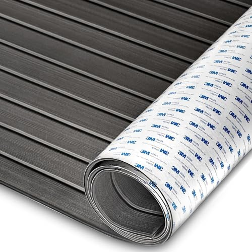 HXBYX Eva Schaum Boot Bodenbelag mit 3M Selbstklebende Unterstützung DIY Boote Decking Marine Blatt Faux Teak Material, rutschfeste Kühler Pads für Kajak Yacht SwimPool RV 240X112cm/240X79cm/240X41cm