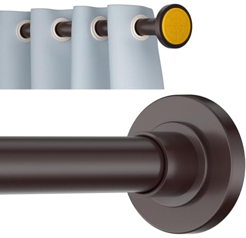 Ycinadou Bronze Shower Curtain Rod Tension 30 to 80 Inch,1 Inch Diameter Adjustable Tension Curtain Rod No Drilling,Shower Rods for Bathroom,No Rust