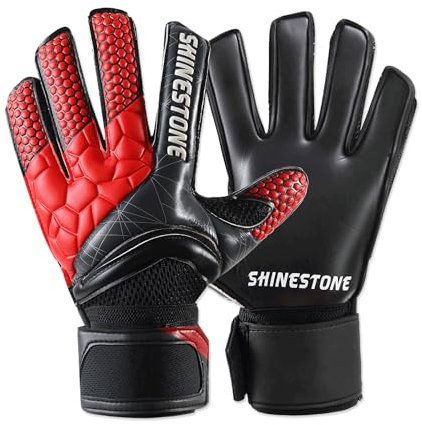 OLYSPM Torwarthandschuhe Fußball Handschuhe Fußballhandschuhe mit 4MM Latexhandfläche für Hervorragenden Schutz und Grip,rutschfeste Football Handschuhe für Kinder,Jugendliche,Erwachsene