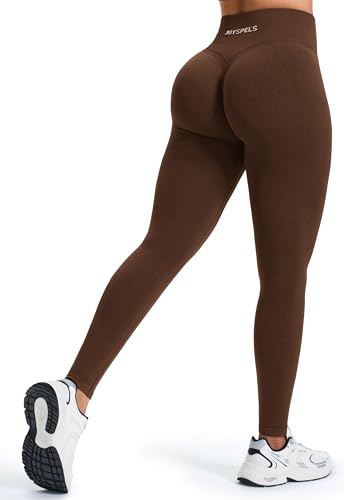 JOYSPELS Scrunch Butt Leggings Damen, Gym V Förmige Bund High Waist Sport Booty Lifting Po Push Up Seamless Blickdicht Shape Sporthose Lang