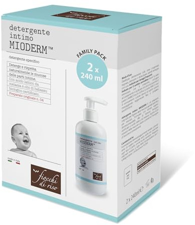 Fiocchi di Riso - Bipacco Detergente Intimo MIODERM - 240ml X 2 - CAMBIO PANNOLINO - Deterge e rispetta le mucose delle parti intime prevenendo arrossamenti.