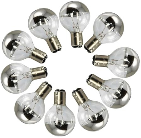 ADZJOY 10 PZ BA15d Baionetta Doppio Contatto Lampadina Senza Ombre Chirurgica 24V25W40W50W H016164 Mezza Ciotola d'Argento Lampadina Senza Ombre(24V50W)