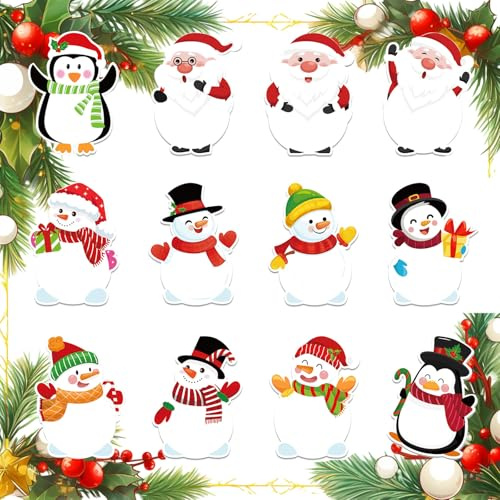 GWAWG 12PCS Haftnotizen Weihnachten Mini Weihnachten Sticky Notes Weihnachten Selbstklebende Notizzettel Weihnachtliche Haftnotizen Weihnachten Notizblock Weihnachtsnotizen Weihnachtsgeschenke