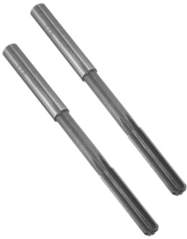 QUARKZMAN 2 Stück Hartmetall Reibahle 1/4 Zoll6 Schneidig, H7 Genauigkeit | Maschinenreibahle für Metall Holz Loch Reiben, Gerade Nut Hochgeschwindigkeitsstahl Werkzeug
