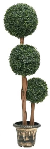 Xichuzi Künstlicher Buchsbaum mit Topf Kugelform Grün 119 cm, Künstliche Pflanzen Deko, Kunstpflanzen Wie Echt, Künstliche Zimmerpflanzen, Pflanzen Deko, Artificial Pflanzen