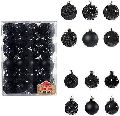 48 Stück Weihnachtskugeln Anhänger für Weihnachtsbaumschmuck hängende Kugeln Ornamente Hochzeit Party 2023 Neujahr