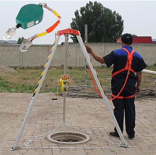 Rescue Tripod Kit with Winch and Fall Arrest System for Lifting and Rescue in Confined Spaces
