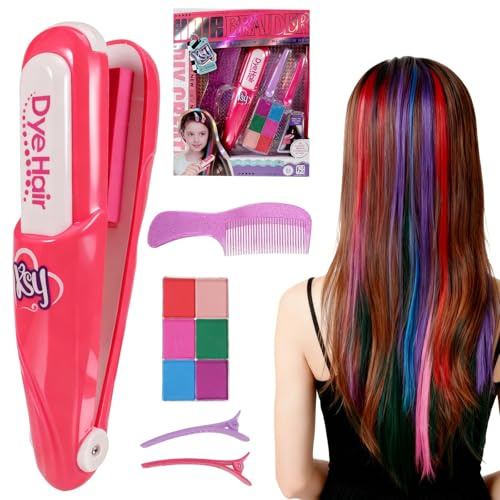 Kids Hair Dye Stick Set, 6 Colors Temporary Hair Chalk Comb, Washable Hair Coloring Set, Pretend Safe Hair Makeup Simulated Toys for Party, Christmas, Halloween, Birthday