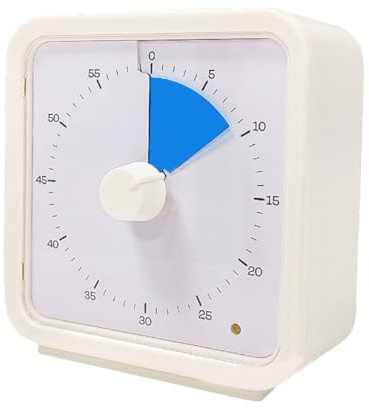 Flaroey Minuteur visuel de 60 minutes pour enfants, outil de gestion du temps, minuterie Pomodoro avec fonctionnement silencieux, bleu