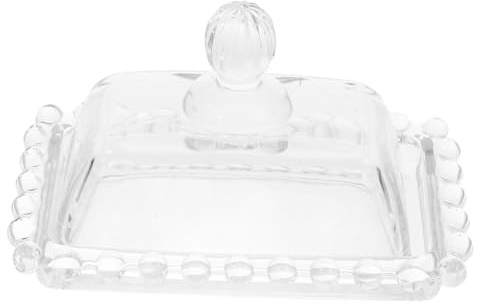 Uonlytech Beurrier Verre Transparent avec Couvercle Récipient Pratique pour Conservation Du Beurre et Présentation de Gâteaux Mini Plateau à Bonbons Élégant pour Comptoir
