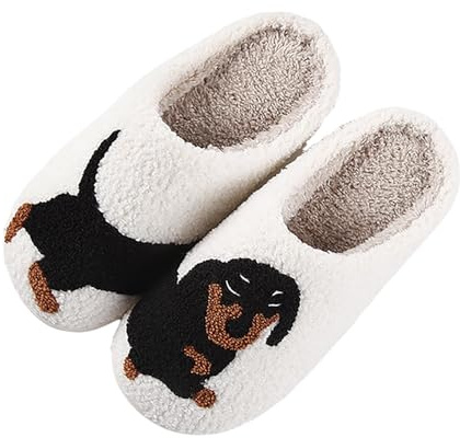 Generisch Zapatillas de estar por casa para mujer de piel de cordero, cómodas pantuflas de fieltro de piel de cordero, divertidas, Blanco, 41 EU
