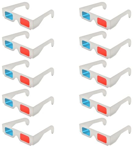 CORHAD 50 Gafas 3D Anaglifo de Cartón para Películas, Cómodas y Portátiles Marco Doble de Cartón Adultos en Cine y DVDs