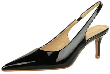 Femmes 6.5cm haut talon Sandales arrière cheville bracelet Stiletto Pompes | découpe arrière, robe de mariée chaussures heeded, couleur solide fermé pointed Toe