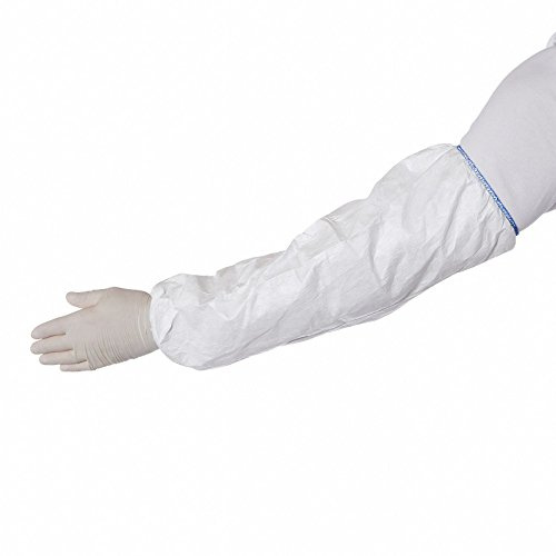 MIRAFLORES ORIGINAL Manchette jetable en polyéthylène jetable imperméable à 100% - Blanc Disponible - Avec élastique des deux côtés - Longueur 40 cm - Housse jetable avec des matériaux de qualité