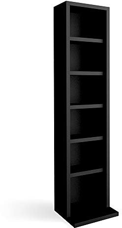 Vicco CD-Regal, Blu ray Aufbewahrung, Schwarz, 21 x 91.8 cm