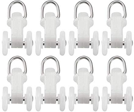 Rollos de cortina de plástico con dos ruedas para cortina de ducha de 12 mm de diámetro, 50 unidades