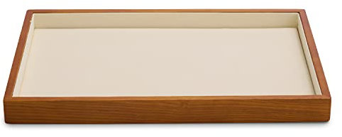 Oirlv Bois Massif Plateau Plat Pour Bijoux,Empilable,Tiroir Pour Bijoux,Organisateur,Vitrine,Porte Bijoux(Blanc Crème)