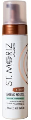 St Moriz Advanced Colour Correcting Tanning Mousse in Medium | With Hyaluronic Acid, Vitamin B5 & Advanced Skin Care Benefits | Neutralises Red Tones | Fast-Drying Vegan Fake Tan Mousse | 200ml