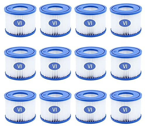 woejgo Cartouches filtrantes pour Piscine de Type VI pour Taille 6-58323 de Rechange Gonflable pour Piscine, Lot de 12