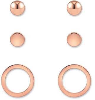 Ohrstecker für Damen | Kreis Ohrringe | Ohrringe Set Rund | Ohrschmuck in Gold - Rosegold - Silber - Schwarz | Inkl. Geschenkbox