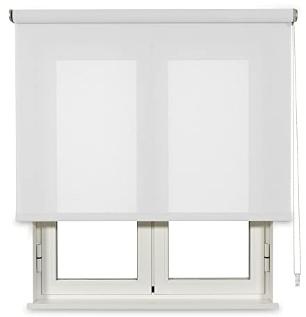 VIEWTEX Tenda a Rullo traslucida Cotone (Cotone Riciclato) Bianco 180 X 250cm - Made in Europe - 5 Anni di Garanzia