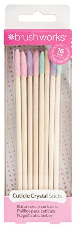 Brushworks Bastoncini di cristallo per cuticole, confezione da 16