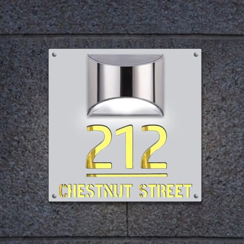 personnalisé design numero de maison exterieur solaire,Moderne Numéro de maison solaire à LED Le nom de la rue Numéro de maison,plaque maison exterieur personnalisé Éclairage