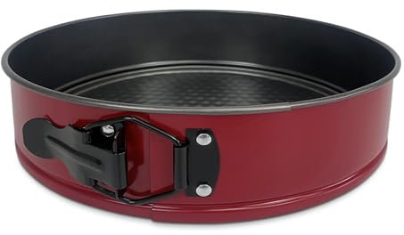 TIENDA EURASIA – Molde Desmontable, Antiadherente, Color Burdeos, Distintos Tamaños, Redondo, Acero Inoxidable, para preparar Tartas, Bizcochos y Pasteles (20 cm)