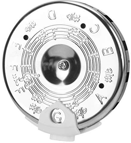Runder Gitarrenstimmgerät Silber 13-loch aus Metall und Kunststoff | Geigenstimmer und Bass Stimmgerät, Leichter Begleiter für Musiker und Musiklehrer, Präzise Tonhöhe
