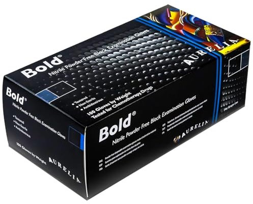 (100) Large Black Nitrile Disposable Gloves | Powder & Latex Free Gloves | Protection for Medical, Industrial, and Home Use | Nitrile Gloves Ideal for Cleaning, Tattooing, Automotive, and More.