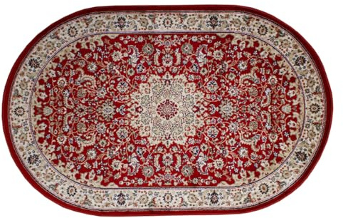 SaRani Tapis classique, oriental, ovale, décor Bordeaux (Ovale 80 x 125 cm, Bordeaux)