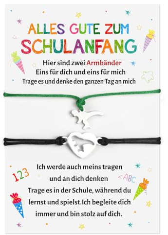 Sprinlot 2 Endlich Schulkind Armband Schulanfang Armband, Armbänder Einschulung Geschenk Karte Schulanfang Geschenke für Erster Schultag Schultüte Füllung Geschenke Einschulung