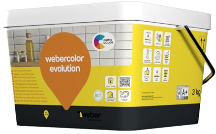 Weber WEBERCOLOR EVOLUTION Fugendichtung für Fliesen, schwarz, gebrauchsfertig, 3 kg, speziell für Küche und Badezimmer